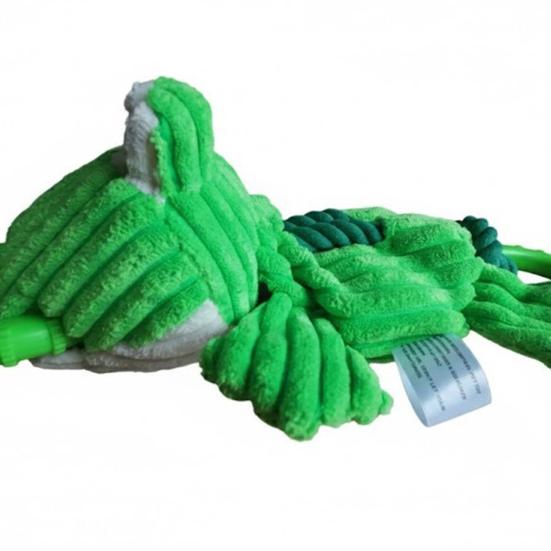 Tug of War Dog Toy Bite Resistant Tough Double Ring Plush Frog Dog Toy Boredom Relief Small Medium Dog Teething Cleaning Interactive Toy Pet Supplies