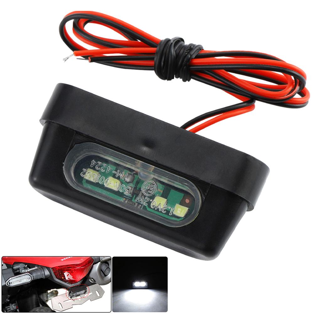 1Pcs 12V Universal Motorcycle 4LED License Plate Light 0.2W Rear License Plate Light With Emark