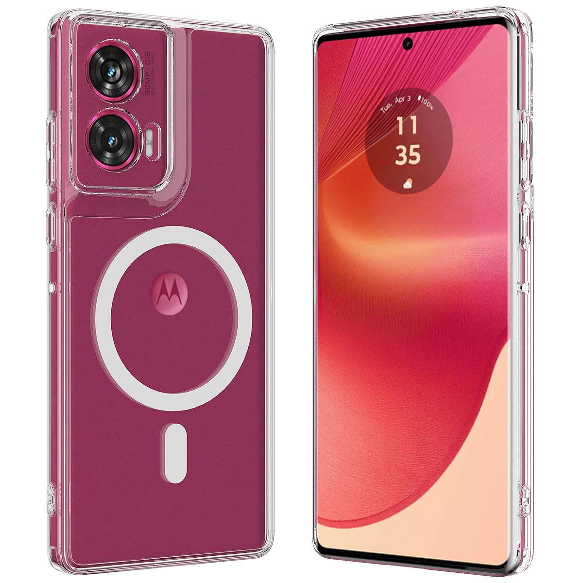 

Підходить для MOTO+edge+50Fusion Прозорий магнітний чохол для телефону Magsafe Wireless Magnetic Suction MOTO Edge 50 Pro кислота зелений колір