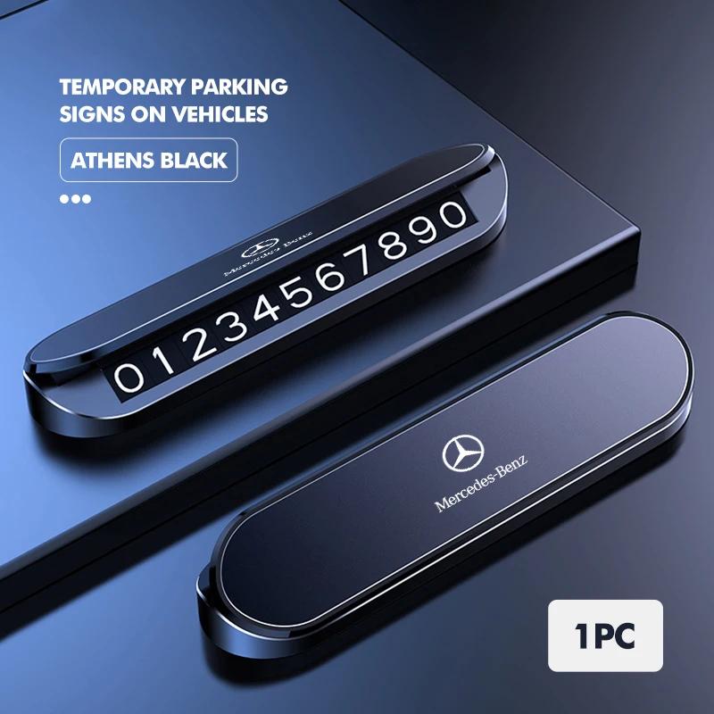 

GLC GLB Car Temporary Parking Card Phone Number Card Plate Phone Number For Mercedes Benz CLK GLC W212 C200 C300 W203 W204 W205