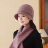 Women Winter The Elderly Hat Warm Ear Protector Piled Thickened Bucket Hat Cold Knitted Wool Basin Hat