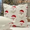 Cute 45×45cm Christmas Throw Pillow Cover 3D Embroidery Santa Claus Pillowcase Removable Soft Pillow Cover Home Decoration