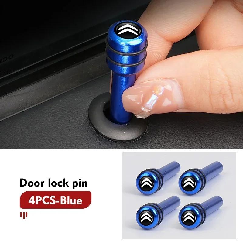 4pcs Car Door Lock Knob Pull Pins Aluminum Interior Security For Citroen Jumper Celysee Cactus Picasso Aircross Saxo Grand