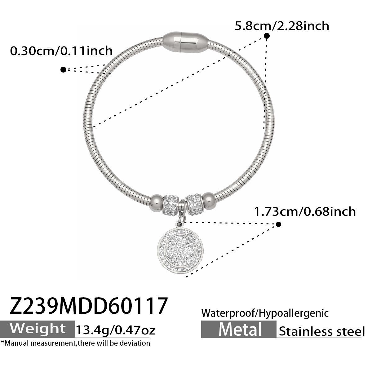 

Elegant Geometric Zirconia Pendant Bracelet Set - Gold-Plated Stainless Steel, European & American Fashion Design
