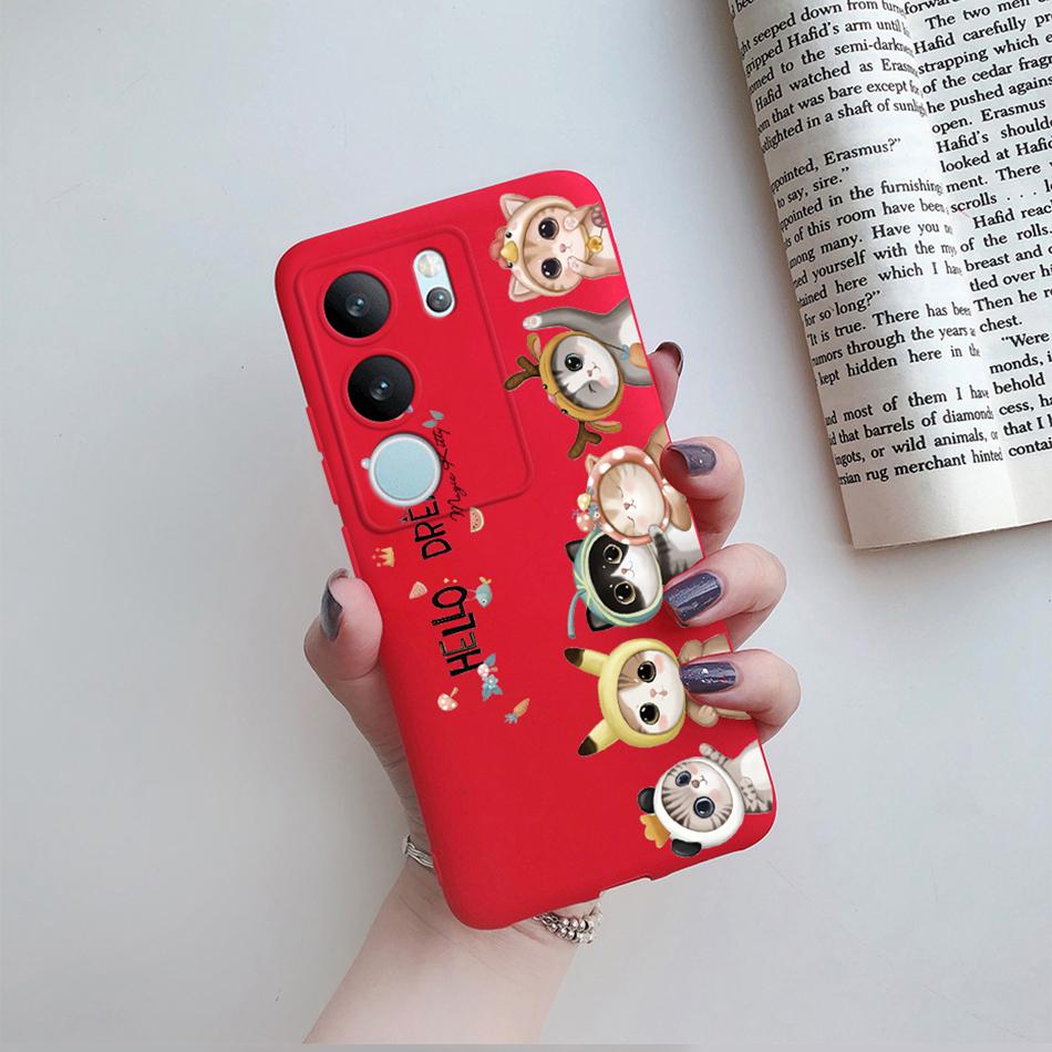 For Vivo V29 5G Global Version Phone Case Couple Cute Cartoon Flower Back Shell Etui For Vivo V29 V 29 V2250 Soft Silicone Cover