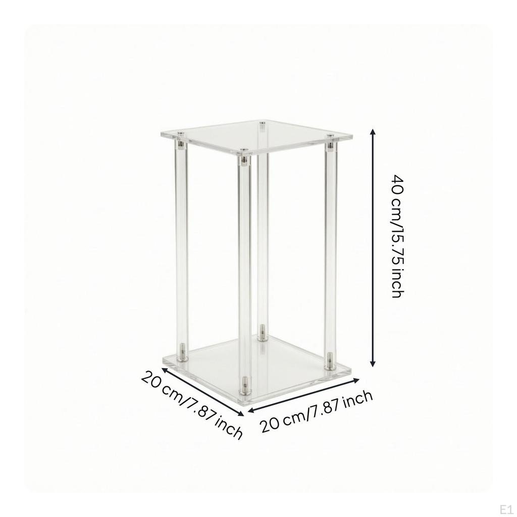Acryl Blumenständer Schraubfixiert Hochzeit Transparent Klar Quadratisch Ausstellungs Sockel für