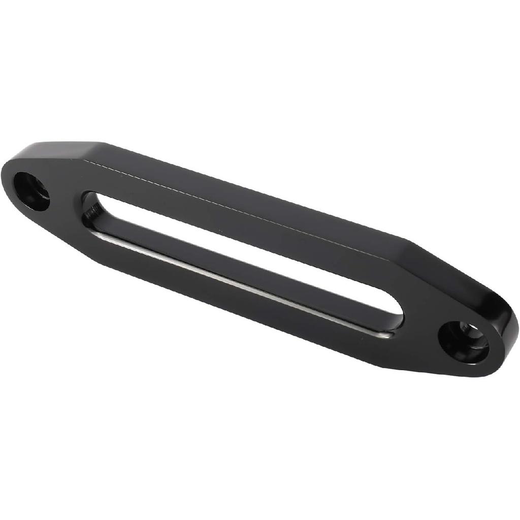 10" Billet Polished Aluminum Hawse Fairlead Load Capacity 8000-15000 LBs With Mounting Hardware For Synthetic Winch Rope (Black, 10")