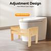 Ergonomic Toilet Stool for Healthy Pooping, Adjustable Bamboo Squatting Step Stool with Non-Slip Feet, Relieves Constipation