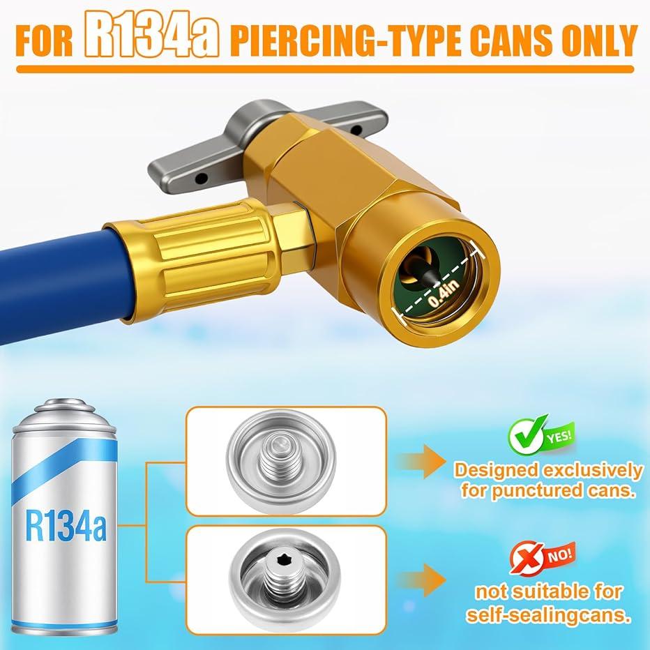 R134A Air Conditioning Refrigerant Charging Hose with Gauge Fits for Car AC Air Conditioning Refrigerant Charging Tool
