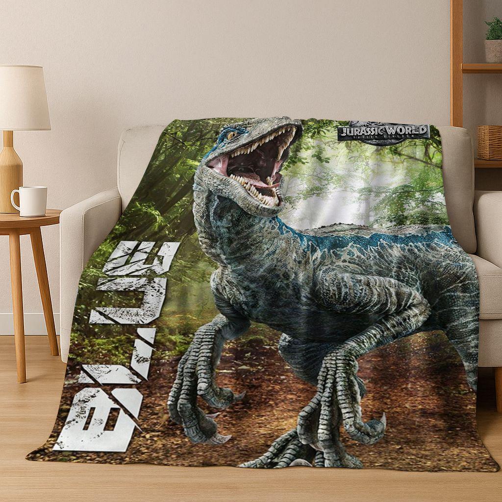 Classic Jurassic Park Dinosaur Movie Tyrannosaurus Rex Flannel Blanket,Cozy Soft Throw Blanket for Home Bedroom Bed Sofa Cover