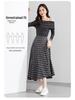 Xin Ge Plaid High Waist Fishtail A-line Skirt – Korean Style Long, Irregular Cut