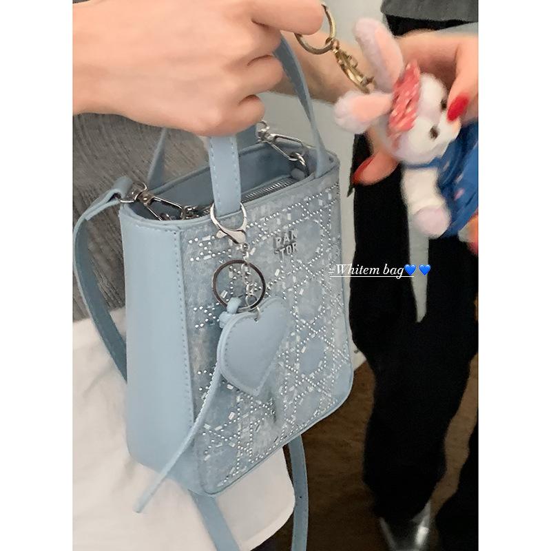 Summer denim women's handbag bag 2025 new fashion portable small square bag versatile messenger mobile phone bag