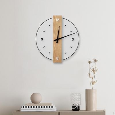 Decorative Clock Modern Wall Festival Gift Minimalist Wood and Glass for