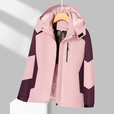 Jaqueta corta-vento feminina para outono e inverno, com interior de grafeno espesso e acolchoado de algodão, jaqueta à prova de frio para esportes ao ar livre e montanhismo.