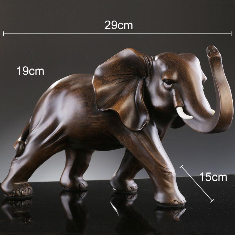 Simulated Animal Sculpture Imitation Wood Elephant Statue Resin Crafts Animal Sculpture Desk Decoration Ornaments Furnishings