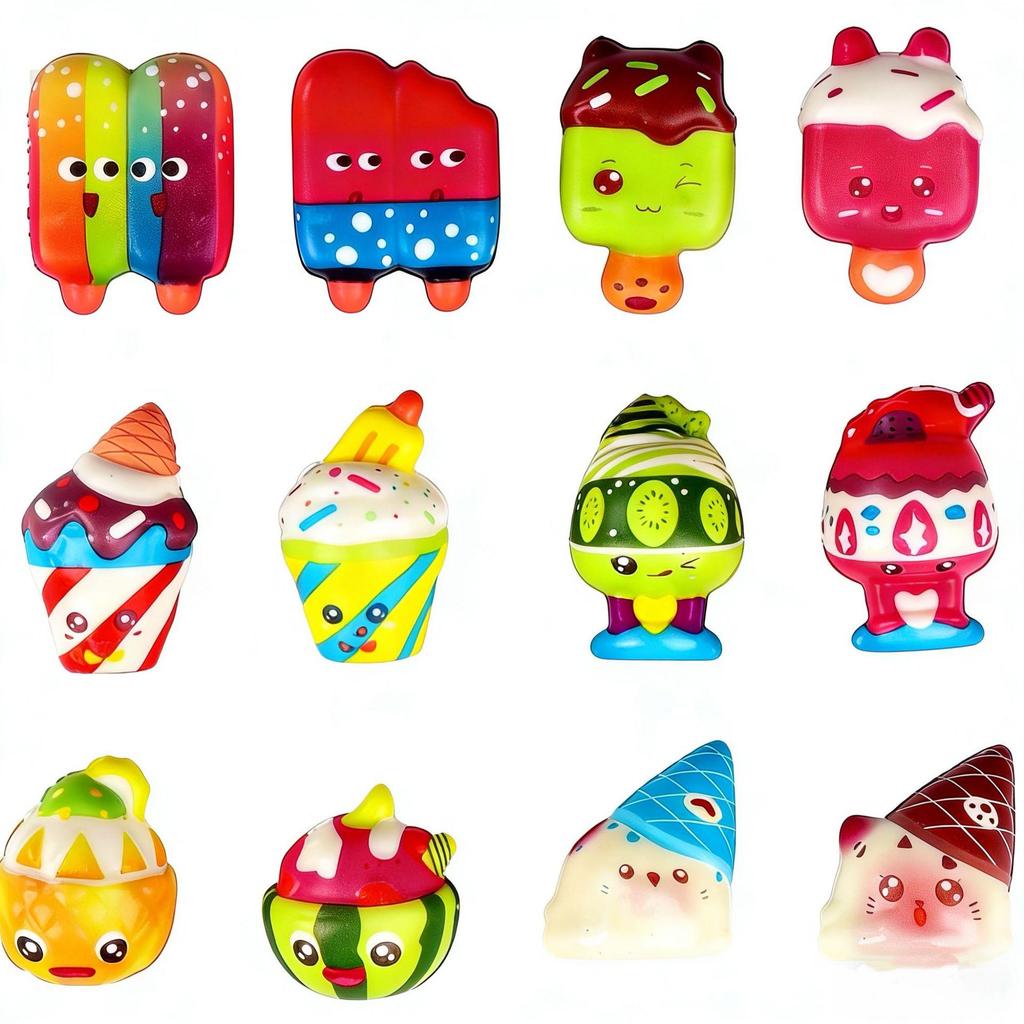 Little Octopus Ice Cream Squeeze Toy - Slow Rebound PU Foam for Stress Relief and Fun