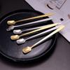 5pcs Stainless Steel Square Teaspoon Silver/gold Dessert Scoops Coffee Stirring Spoons  Cafe