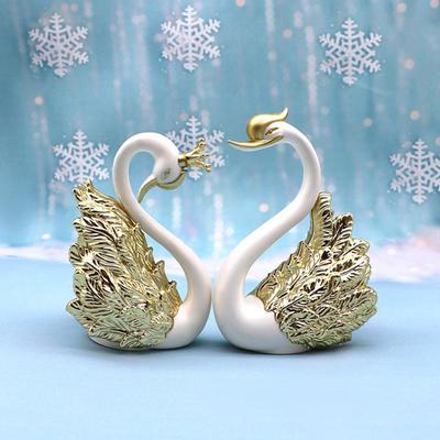 2x Romantic Crown Swan Cake Topper Baking Decorative Tabletop Decor GoldenMöbel & Wohnen, Feste & Besondere Anlässe, Party- & Eventdekoration!