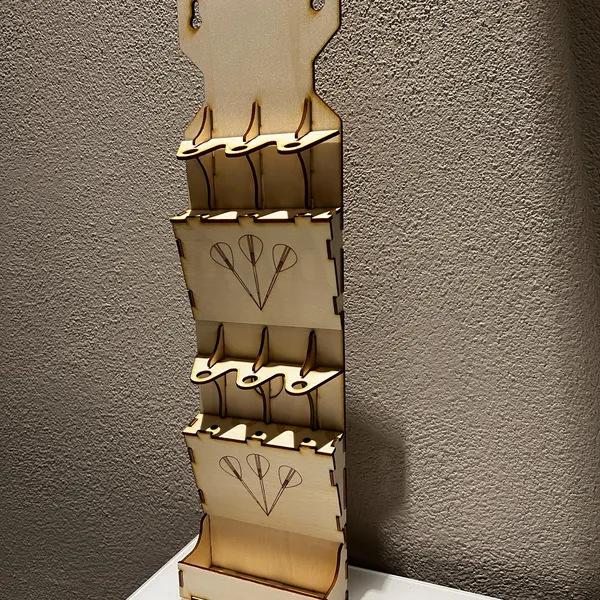 

New darts storage device, a wooden handicraft display for home living room darts storage rack