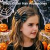 Sparkly Hair Bows for Parties Halloween Bat Bow Clips Women Girls, Glitter Wing Hairpin Girls Ponytails And Braids, Cute Holiday Accessories