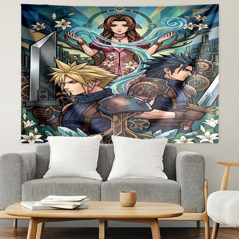 Final Fantasy Print Tapestry, Lightweight Wall Hanging, for Bedroom, Dorm, Living Room, Home Art Decor, Birthday Christmas Gift for Friends