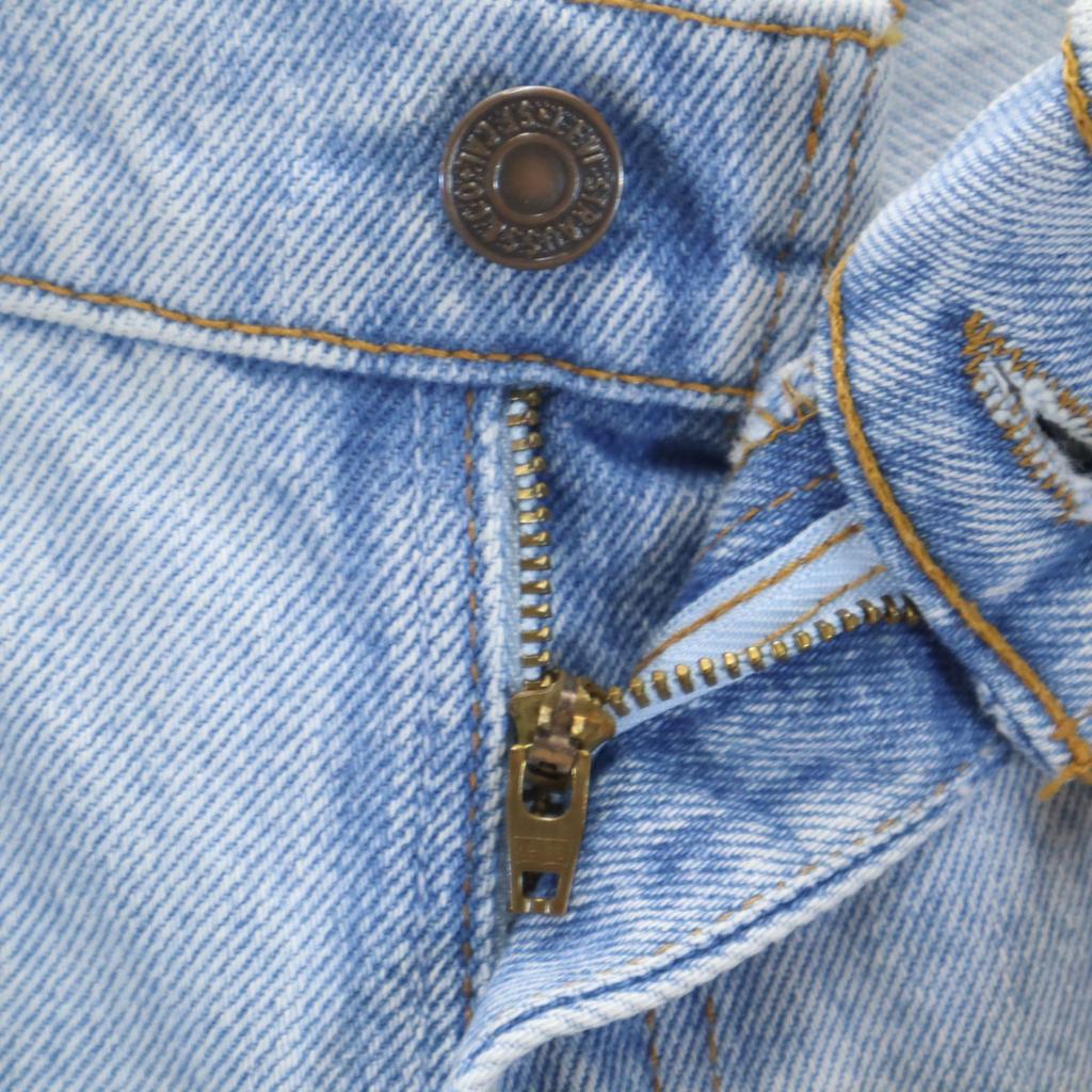 Levi's 90s 550 USA Made Old Tapered Denim Pants 7/M Ice Blue Jeans Kid's Used