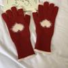 Touchscreen Love Heart Gloves Warm Cycling Gloves Fashion Women Knitted Gloves  Ladies