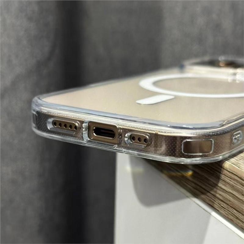 Luxury For Magsafe Magnetic Wireless Charging Phone Case For iPhone 17 16 15 14 13 12 11 Pro Max Mini Plus 16E 17E Clear Cover