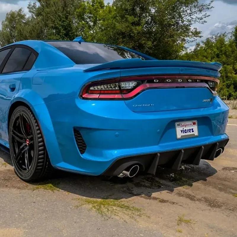 Dal 2015 al 2021 Per Dodge Charger SRT Lip Diffusore Spoiler Posteriore Splitter Inferiore Protezione Nero Lucido O Aspetto Fibra di Carbonio