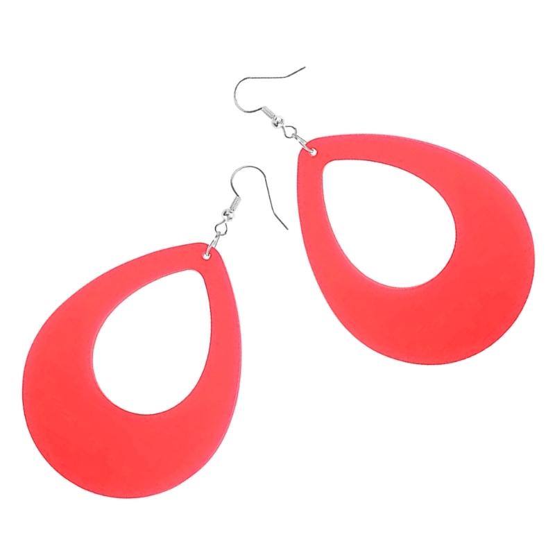 1Pair Fashion Minimalist Hook Earrings Vintage Sweet Cool Neons Oval Water Droplet Earings for Women Girls Party Jewelry