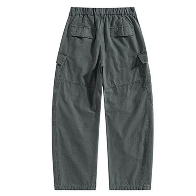 Men's Export Surplus Autumn Korean Style Trendy All-Cotton Loose Multi-Pocket Cargo Pants Wide-Leg Casual Long Pants