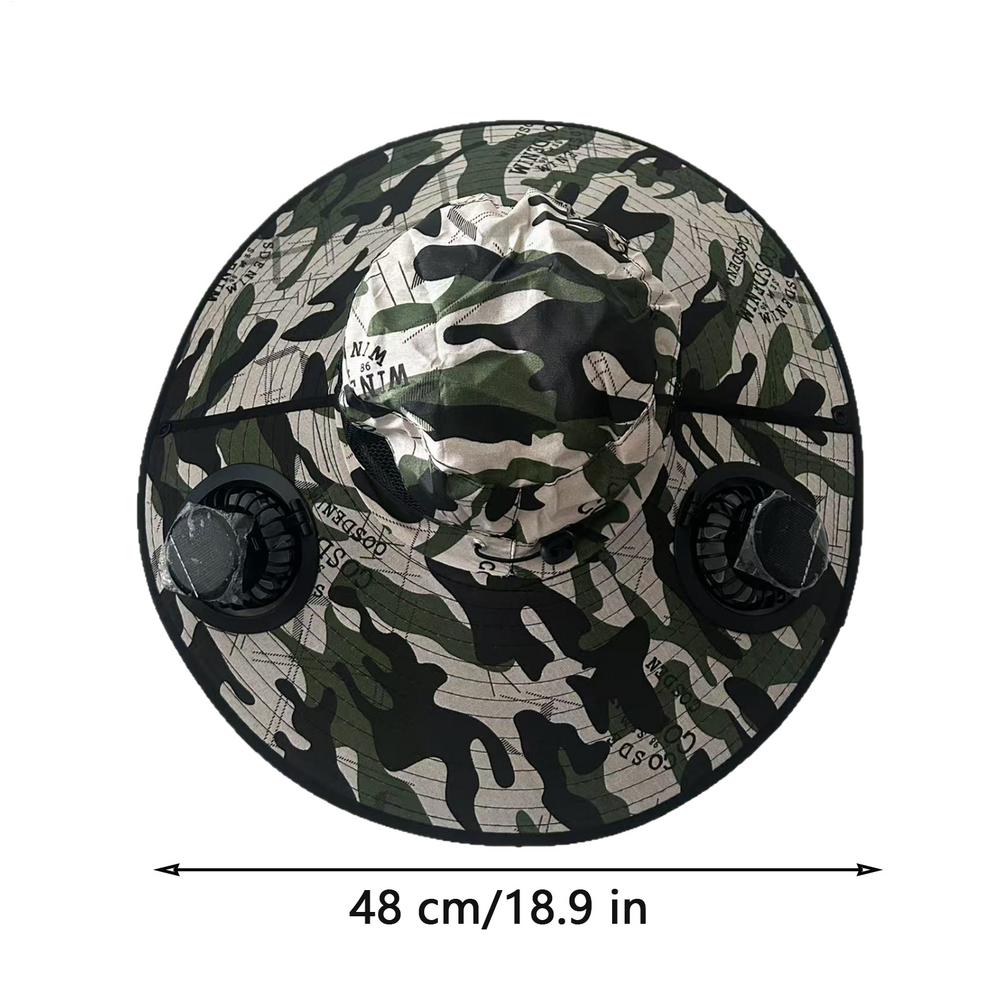 

Solar Powered Fan Hat Sun Bucket Hat Breathable Headgear With Solar And USB Charging Fan For Beach Camping Sports Travel Outdoor зелений