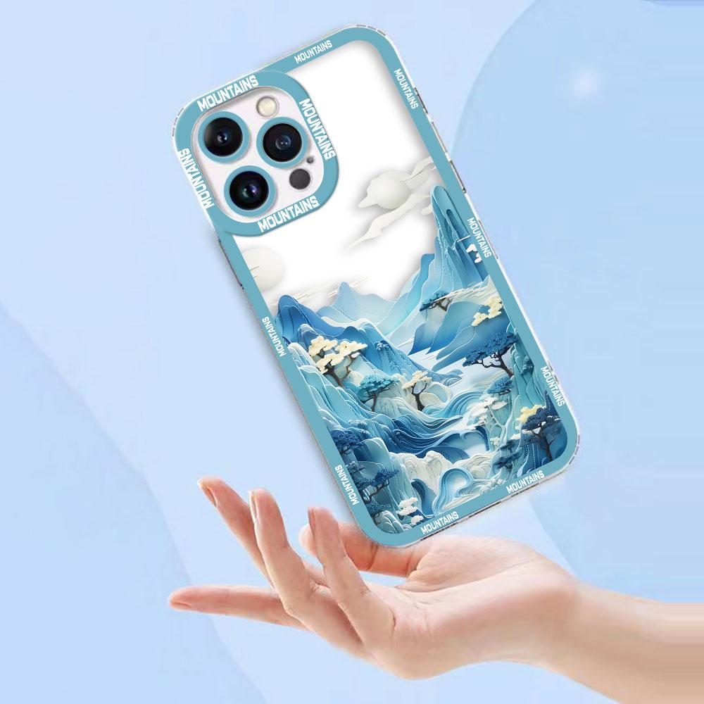 Snow Mountain Sunset Scenery Cover Clear Phone Case For Redmi Note 15 14 13 12 12S 11 11T 11S 10 9 10S 9S 8 Pro Plus Case Shell