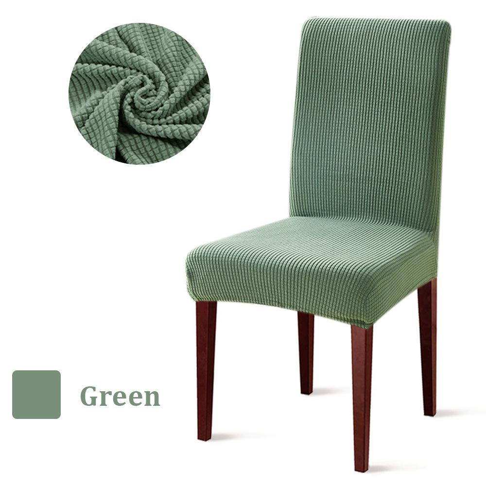 Jacquard fleece middle back chair cover solid color corn kernel chair cover dust-proof hotel banquet dining chair cover dust cover