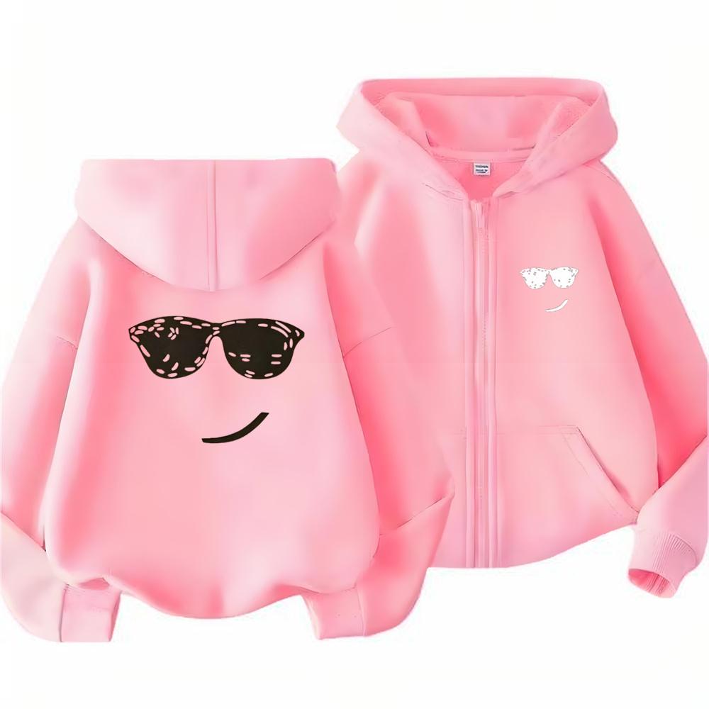 boy Girls Hoodie zipper cardigan tops Suitable age 3-12 Children's Sweatshirt coat Autumn Zipper style black leisure Clothing