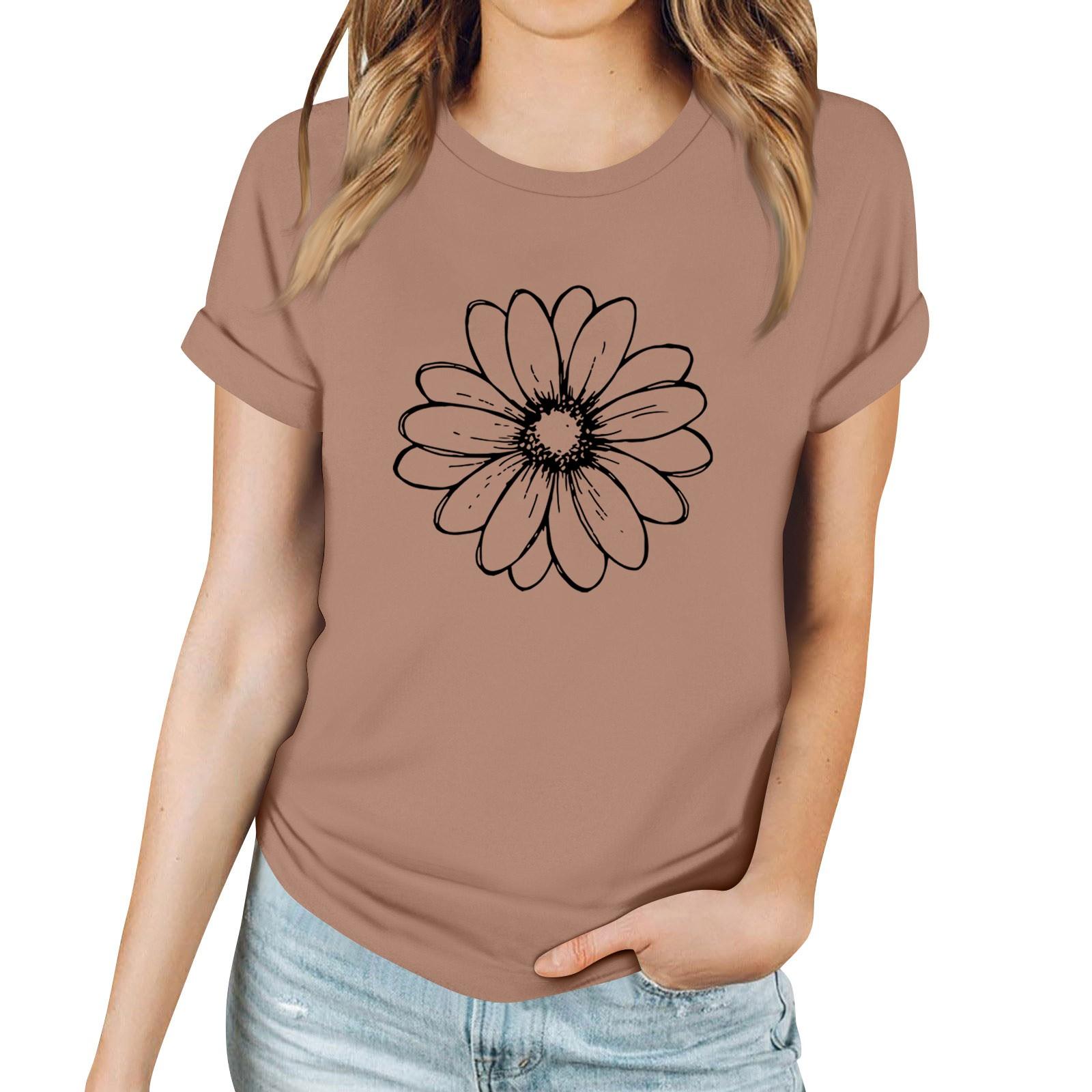 

Женская повседневная футболка с принтом, пуловер с круглым вырезом, топ с короткими рукавами XL