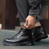 Men's Genuine Leather High-top With Hidden Inner Height Increase 4/6/8CM Heightened Casual Riding Fashion Anti-slip Casual Shoes