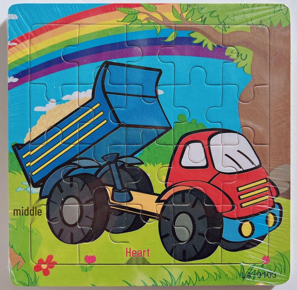 20-Piece Wooden Kids' Puzzle Board - Cartoon Animals
