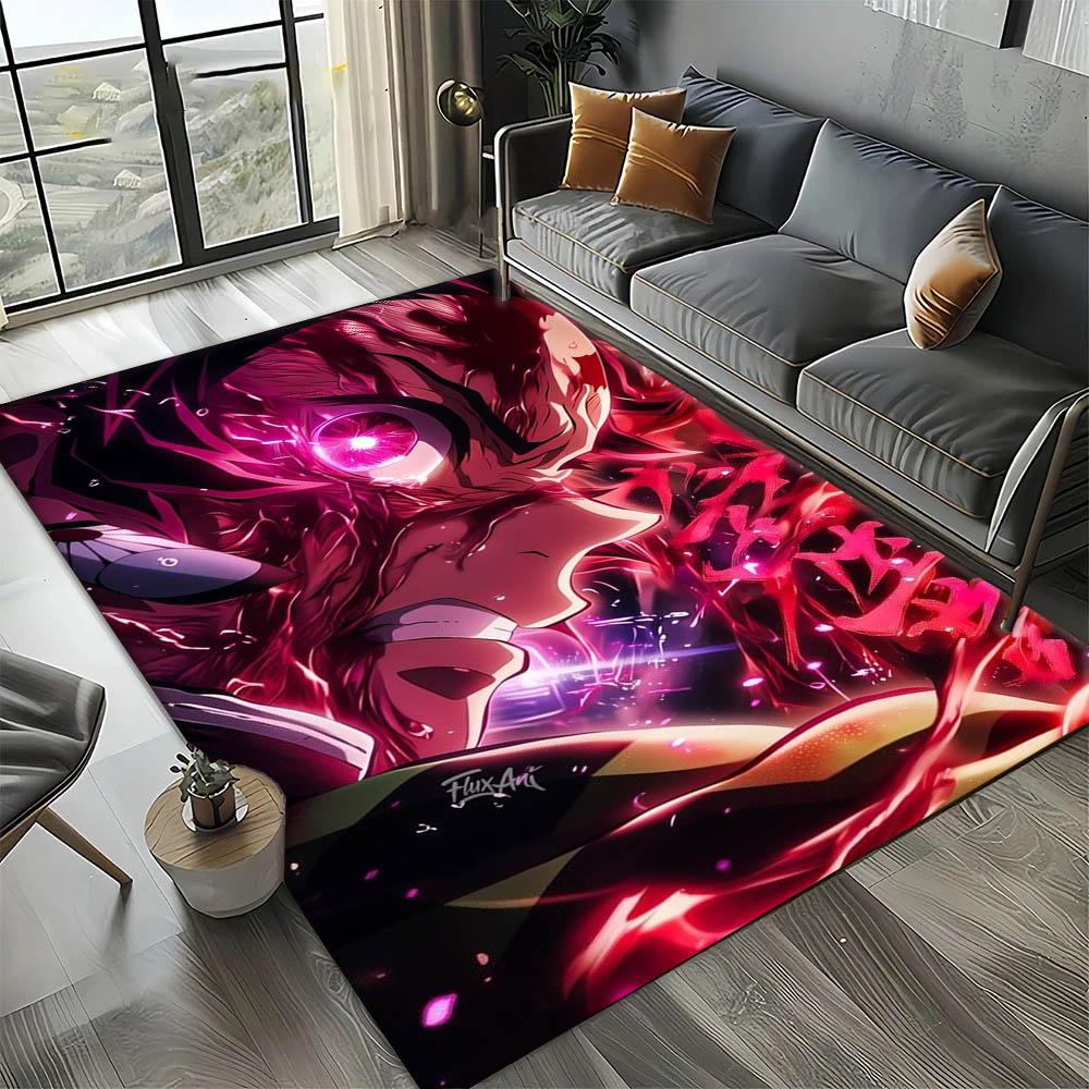 D-Demon Slayer Anime Kamado Nezuko Tanjirou 3D Carpet Rug Art for Room Decor Home Bedroom Gifts Fans Area Rug Non-slip Floor Mat