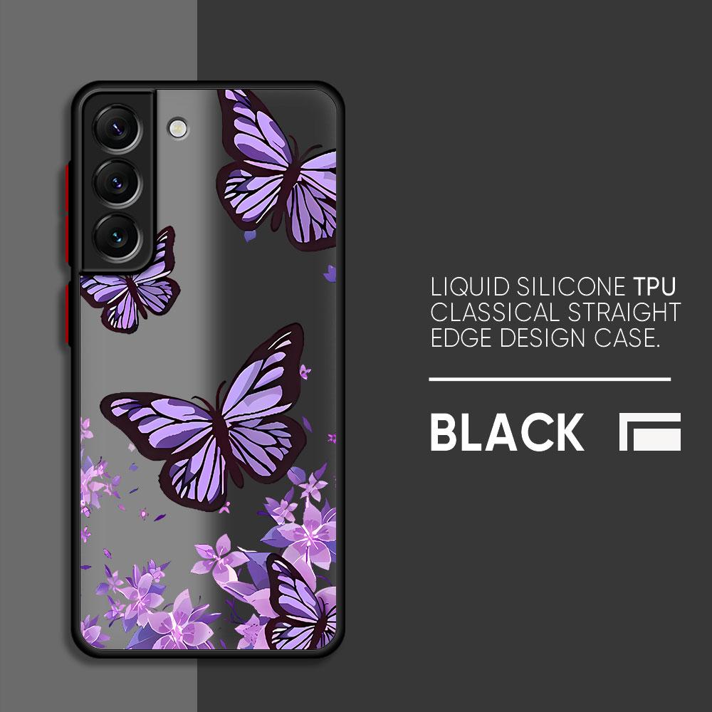 INS Retro Butterfly Phone Case for Samsung Galaxy Note 9 8 A50 A70 Note 10 Plus A12 A21s A21s A51 Note 20 Ultra A31 A71 Cover