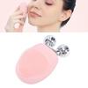 Facial Cleansing Brush IP67 Water Proof Rechargeable Silicone Face Scrubber Exfoliator with Rollers Pink