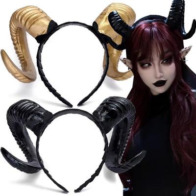 Realistic Demon Horn Headband Reusable Goat Horn Hair Hoop Devil Horn Headwear  Cosplay Event