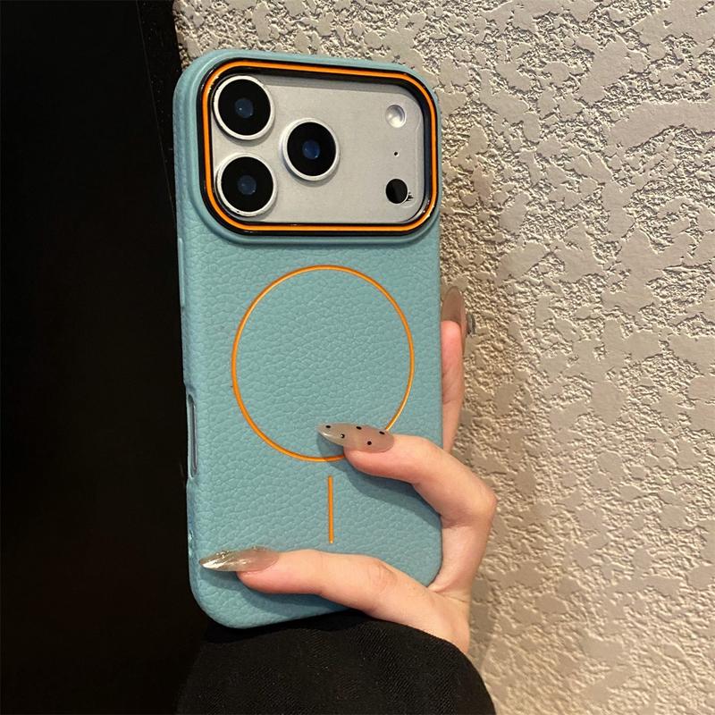 Luxury Magnetic Matte Lychee Grain Phone Case For iPhone 11 12 13 14 15 16 17 Pro Max Air Plus Magsafe Bumper Back Cases Cover