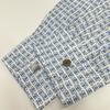HERMES Blue x White Cotton H Motif Serie Button Long Sleeve Button Shirt tops 40 Blue x whiteUsed