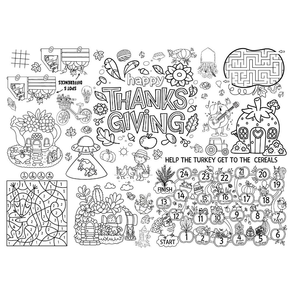 Birthday Dinosaur Space Large Coloring Tablecloth Banner Color-in Activities Games  Party Supplies