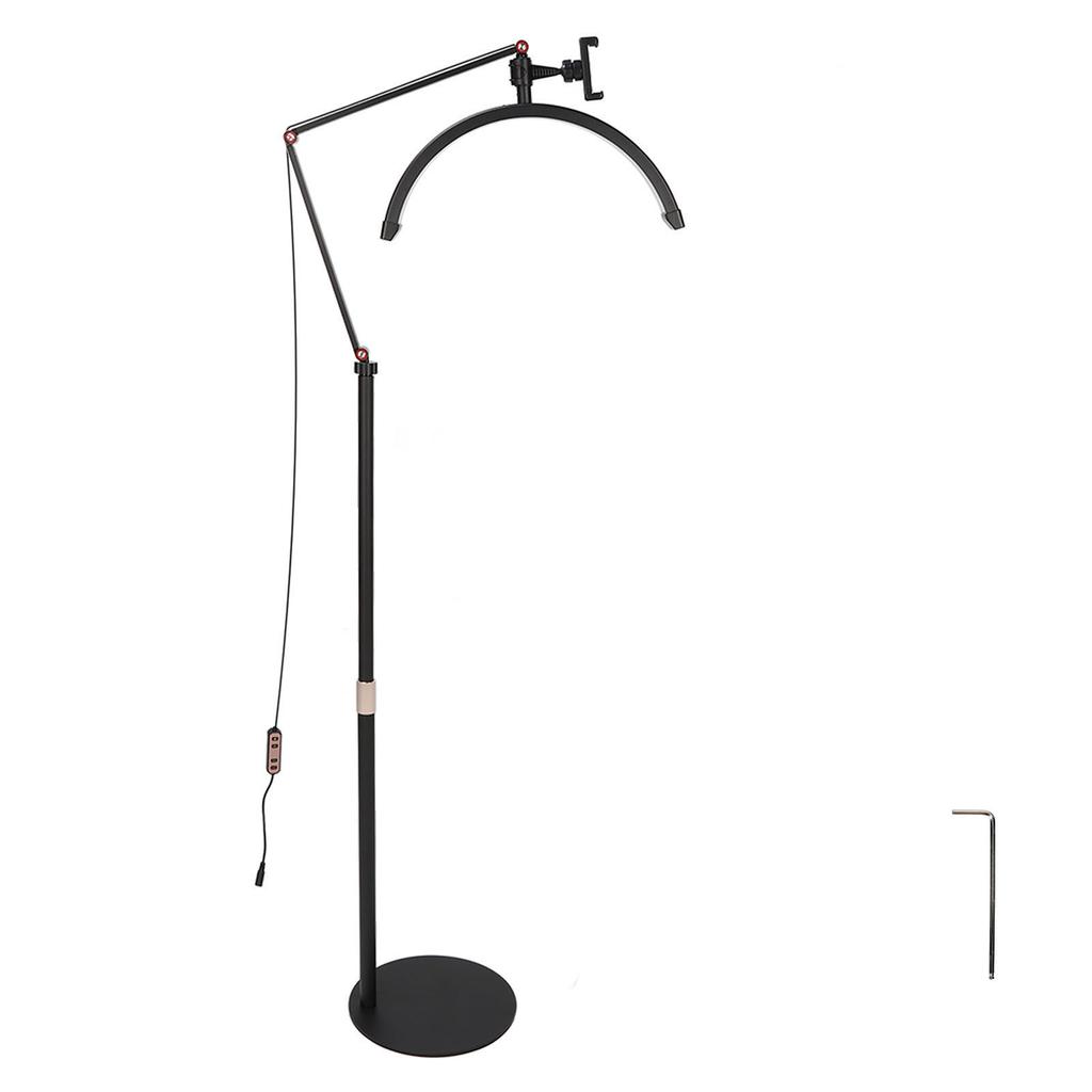 16 Zoll 20 W LED-Kosmetik-Stehleuchte, halbmondförmig, 3000 K bis 6000 K, Winkel einstellbar, Wimpernverlängerungslampe