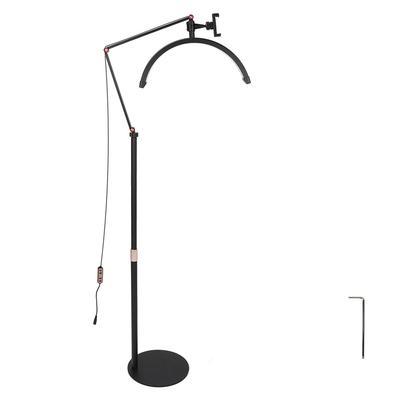 16in 20W LED Beauty Floor Light Half Moon Shaped 3000K‑6000K Adjust Angle Eyelash Extension Lamp