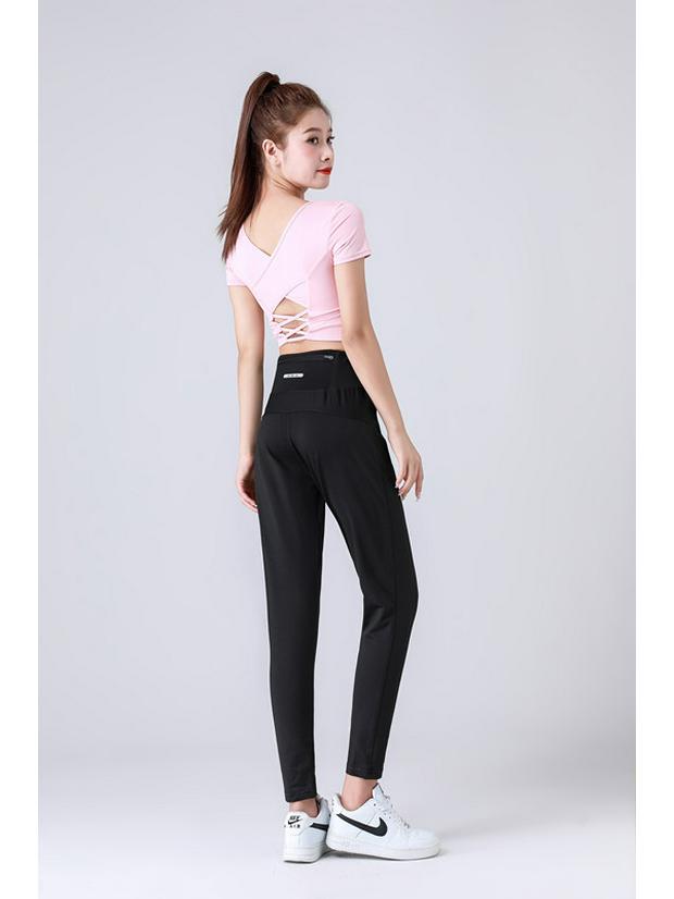 Women's High Waist Quick-Dry Yoga & Running Pants with Zipper Pockets