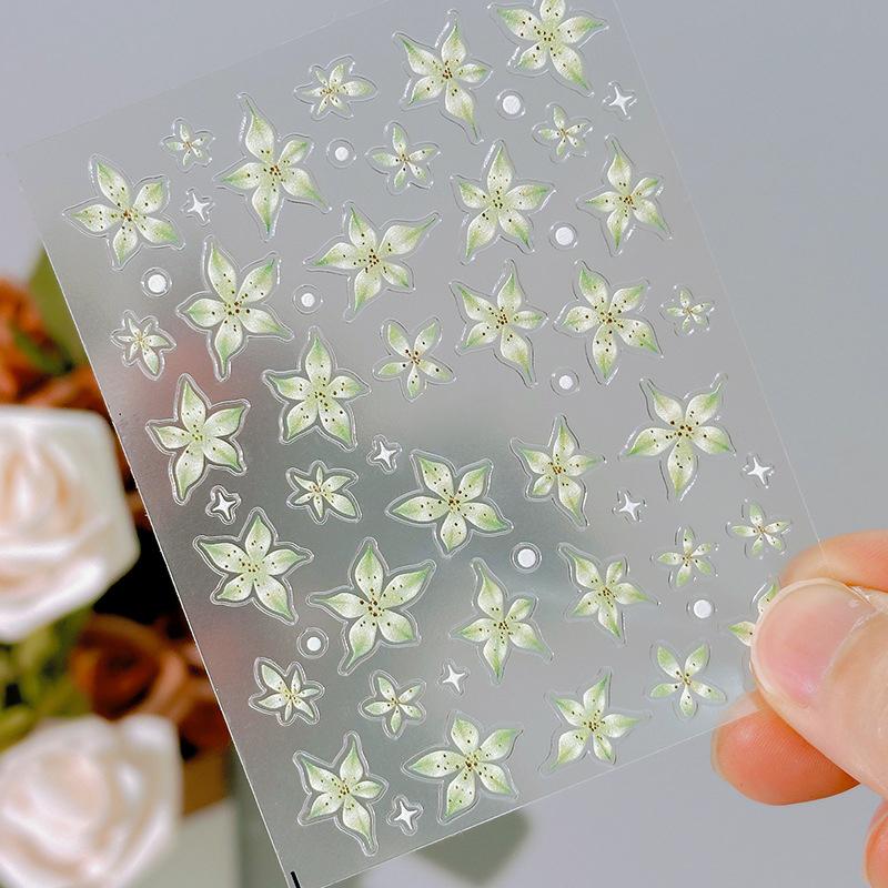 3D Nail Stickers Watercolor Nail Stickers Flower Nail Art Decals Beauty Flower Decoration For Tip Nail Beauty