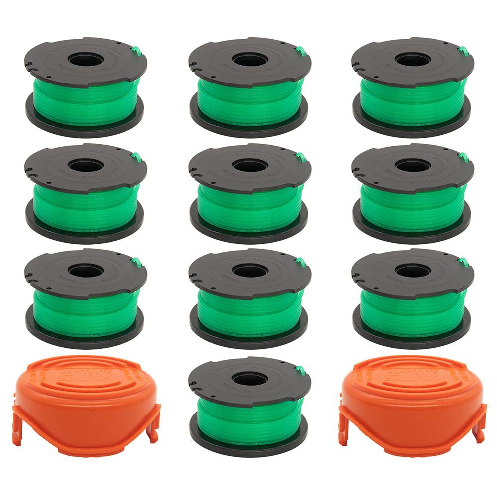 

2 ковпачки котушки + 10 запасних котушок для газонокосарки Black & Decker GH3000/GH3000R/LST540/LST540B, запчастина, SF-080-BKP/90583594 A